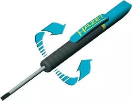 HAZET 805C-25 smaigalys atsuktuvas su spaustuku plokščiam 0,8 x 4,0 mm, 25 mm ašmenys, ergonomiška daugiakomponentė rankena, DIN ISO 2380-1