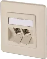 METZ CONNECT BTR E-DAT modul 8/8(8) UP CAT 6 tinklo rozetė, 2 x RJ45, perlo baltumo RAL 1013 1309121001-E