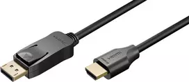 Wentronic Goobay DisplayPort į HDMI kabelis 1m juodas 4K 30Hz 80526