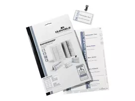 DURABLE BADGEMAKER® įdėklo etiketės 61 x 210 mm, 100 vnt., baltas kartonas, lazeriniams/rašaliniams spausdintuvams 146002
