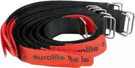 EUROLITE AR-20 kibiosios juostos kabelių raiščiai 20x180mm juodi/raudoni 10 vienetų rinkinys