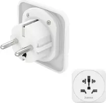 Hama kelioninis adapteris Type E & F, 3 polių, universalus, iš viso pasaulio į Europą, baltas 00137246