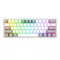 Redragon K617 FIZZ 60% laidinė RGB žaidimų klaviatūra - balta/pilka