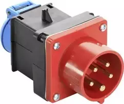 AS SCHWABE 400V 16A CEE į Schuko adapterio kabelis, 5 polių į 2 polių, 0,3 m, IP44, juodas 60495