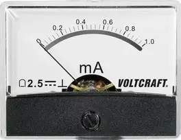 VOLTCRAFT AM-60X46/1MA/DC analoginis panelinis matuoklis, DC srovė 0-1 mA, judanti ritė, 46x60 mm