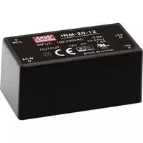 MEAN WELL IRM-20-5 20W 5V 4A užlietas AC-DC maitinimo šaltinio modulis, juodas