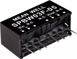 MEAN WELL SPBW03G-05 3W DC-DC keitiklio modulis 5V 600mA 9-18V įėjimas DIP24