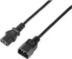 Sygonix SY-5243894 IEC C13/C14 maitinimo prailginimo kabelis, 5 m, juodas