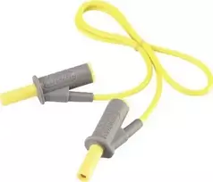 VOLTCRAFT MSB-501 labai lankstus apsauginis matavimo laidas su 4 mm lameliniais kištukais, 0,5 m, geltonas, 10 A, VC-8063450