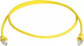 Telegärtner 100008173 CAT 5e F/UTP RJ45 tinklo kabelis, 0,5 m, geltonas, atsparus liepsnai, su apsauginiais antgaliais