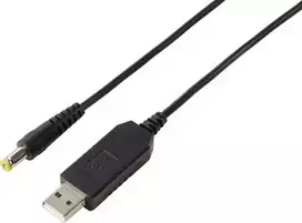 VOLTCRAFT USB į 12V DC įtampos keitiklis su 5,5x2,1 mm kištuku ir adapterių rinkiniu, 12W, 1A, juodas (VC-18218585)