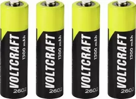 VOLTCRAFT Mignon AA NiMH akumuliatorinės baterijos 1300 mAh 1,2 V Ready to Use, 4 vnt. (VC-17275445)