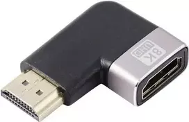 SpeaKa Professional SP-11302004 HDMI adapteris 8K 60Hz 4K 120Hz 90° kampu, vyriškas į moterišką, juodas sidabrinis