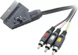 SpeaKa Professional SCART į 3x RCA Composite AV kabelis 2m juodas SP-7869848