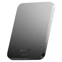 SHARGE AeroMag Air 5000mAh Qi2 15W belaidis 20W USB-C PD nešiojamasis įkroviklis, juodas YDD-AEROMAGAIR-M6
