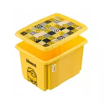 keeeper dėžė su dangčiu 30L Karolina “Minions Mosaic” 45x35x27cm geltona