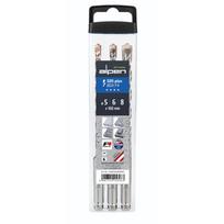 Alpen F4 SDS-Plus smūginių grąžtų komplektas betonui, 5 / 6 / 8 x 160 mm, 3 vnt.