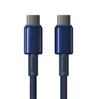 Baseus Tungsten Gold greitojo įkrovimo duomenų kabelis Type-C į Type-C 100W 2m Deepsea Blue