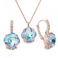 Papuošalų rinkinys moterims DiamondSky "Crete (Vitrail Light)" su Preciosa kristalais