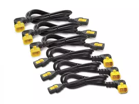 APC maitinimo laidų rinkinys (6 vnt.), fiksuojantys, C13 į C14 (90 laipsnių), 1,2 m
