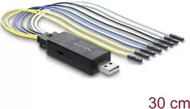 Delock USB 2.0 į TTL UART serijinis keitiklis, 3,3V/5V, 6 kontaktų galvutė, 30 cm laidas