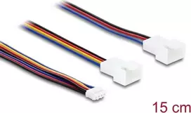 Delock Y kabelis ventiliatoriams 1 x JST PH 4 kontaktų PWM moteriškas į vyrišką + 4 kontaktų (3 kontaktai užimti) vyriškas 15 cm