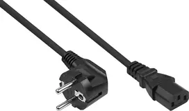 Kabelmeister Schuko Plug 90° Angled to C13 Power Cable, Black, 1,8m
