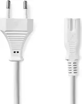 Nedis Power Cable - Euro Male to IEC-320-C7, 3,00 m, Straight, Flat, PVC, White