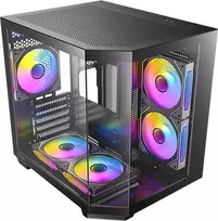 Antec CX M2 ARGB B Micro-ATX Tower Case, Black, Tempered Glass, 5x120mm ARGB Fans