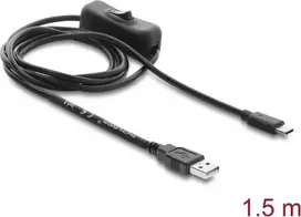 Delock USB maitinimo laidas USB Type-A kištukas į USB Type-C™ kištuką su jungikliu 1,5 m