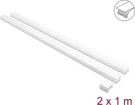 Delock lipnus kabelių kanalas su stumdomu dangteliu 40 x 19 mm, su jungiamąja detale, 1 m, 2 vnt., baltas