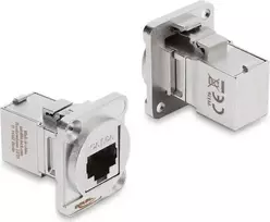 Delock D-Type modulis RJ45 lizdas-lizdas 90° kampu Cat.6A sidabrinis