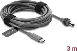 Delock USB Type-C™ į DC 5,5 x 2,1 mm maitinimo laidas, skirtas Starlink Mini, 3 m, pilkas