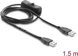 Delock USB maitinimo laidas Type-A kištukas–kištukas su jungikliu 1,5 m