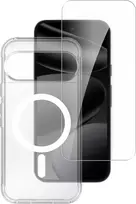 4smarts 360° Premium Protection rinkinys, skirtas Google Pixel 11 / 11 Pro – grūdinto stiklo ekrano apsauga ir skaidrus TPU dėklas