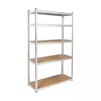 Rebel RB-1252 metalinė lentyna 205x120x45 cm sidabrinė, 5 lentynos, 875 kg