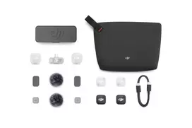 DJI Mic Mini 2 belaidė mikrofonų sistema (2 TX + 1 Mobile RX + įkrovimo dėklas), balta