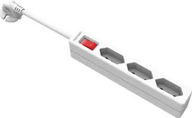 VALUE 3 krypčių Europlug ilgintuvas su jungikliu, 1,5 m laidas, baltas