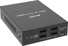 InLine® USB 2.0 Host/Device prailgintuvas per IP, vienam įrenginiui, RJ45 / SFP