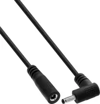 InLine® DC prailginimo laidas, stačiu kampu, 3,5 x 1,35 mm, juodas, 1 m