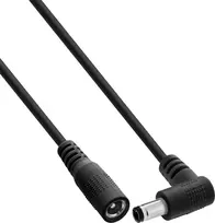 InLine® DC prailginimo laidas, stačiu kampu lenktu kištuku, 5,5 x 2,5 mm, juodas, 2 m