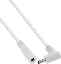 InLine® DC ilginimo laidas, stačiu kampu lenktu kištuku, 3,5 x 1,35 mm, baltas, 5 m