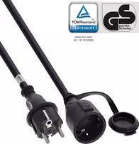 InLine® įžeminimo kontaktų ilgintuvas lauko darbams IP44, su apsauga nuo prisilietimo, 5 m