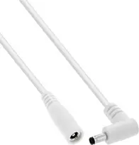 InLine® DC ilginimo laidas, stačiu kampu lenktu kištuku, 4,0 x 1,7 mm, baltas, 3 m