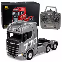 HUINA 32329 Scania 1:18 6 kanalų nuotolinio valdymo vilkikas, pilka/sidabrinė