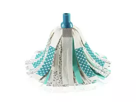 LEIFHEIT 3in1 Power Mop su Clean Twist Spin technologija, teleskopine rankena, 20L kibiru, mikropluošto galvute, turkio/baltos spalvos