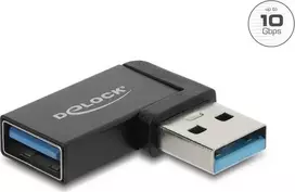 Delock USB 10Gbps Type-A male to female adapter, left angled