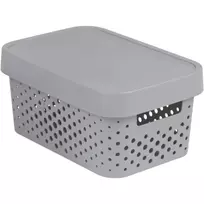 Curver Infinity perdirbto plastiko dėžė su dangčiu, 4,5 l, pilka