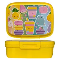 CURVER Snap Box stačiakampis maisto laikymo indas su pertvara 1,8L geltonas Kawaii