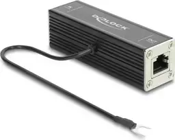 Delock RJ45 tinklo viršįtampių apsaugos modulis Cat.6A, suderinamas su PoE++, 10Gbps, ekranuotas, juodas